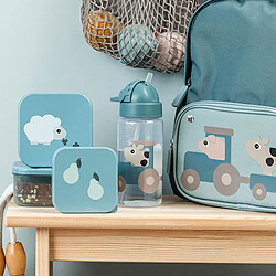 Done by Deer Gourde avec Paille Tiny Farm Bleu - 350 ml