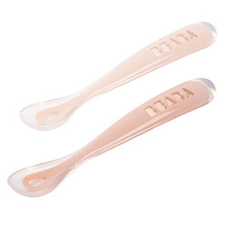 Lot de 2 Cuillères 1er Âge Silicone - Grey & Pink