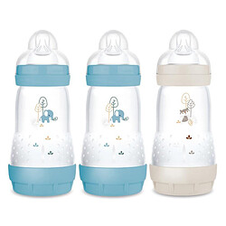 MAM Lot de 3 Biberons Anti-colique Easy Start Océan et Sable - 260 ml