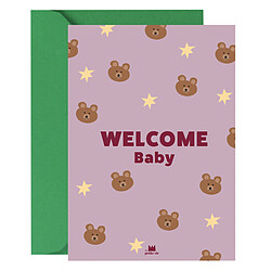 Ma petite vie Carte Welcome Baby Ours