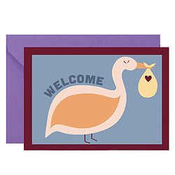 Ma petite vie Carte Welcome Baby Cigogne