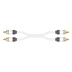 Real Cable 2RCA-1 0.5m Câble audio stéréo de haute qualité RCA mâle/mâle (0.5m)