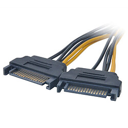 Akasa 2 alimentations SATA vers 6pin PCIe ''AK-CBPW13-15'' - 15cm - Noir