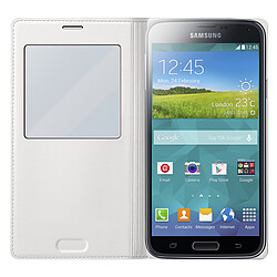 Étui folio ''Clear Cover'' (S-View Cover) pour Samsung Galaxy S5 - Blanc