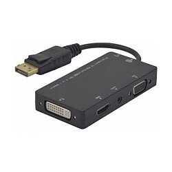 Adaptateur multiple DisplayPort Mâle vers DVI + VGA + HDMI 0,23 m noir Adaptateur multiple DisplayPort