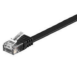 Câble RJ45 plat catégorie 6 U/UTP 2 m (Noir) Câble Réseau Cat 6