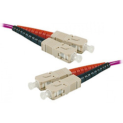 Jarretière optique duplex multimode 2mm OM4 SC-UPC/SC-UPC (1 mètre)