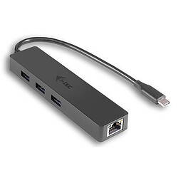 i-tec USB-C Slim Passive Hub 3 Ports + Ethernet Hub 3 ports USB-A 3.0 + Gigabit Ethernet au format slim