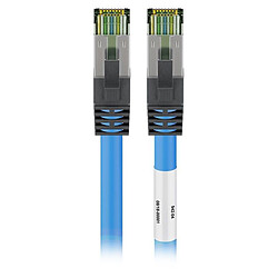 Goobay Câble RJ45 Cat 8.1 S/FTP 0.25 m (Bleu) Câble Ethernet RJ45 blindé catégorie 8.1 S/FTP 25 cm (Bleu)