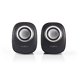 Nedis 2.0 Speaker Set (4W) Kit d'enceintes - son stéréo 2.0 - 4W RMS - connexion Jack 3.5 mm - alimentation USB