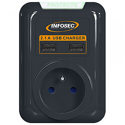 ABI DIFFUSION INFOSEC Prise S1 USB NEO parafoudre 1 prise