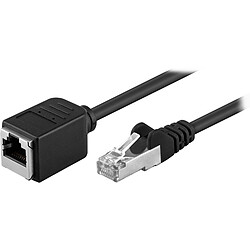 Goobay Rallonge RJ45 Cat 5e F/UTP 0.5m (Noir) Rallonge Ethernet RJ45 blindé catégorie 5 F/UTP 0.5 m