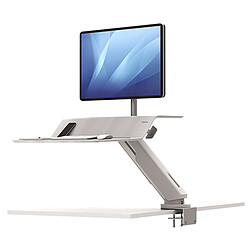 Fellowes Station de travail Assis-Debout Lotus RT Simple Blanc Station de travail avec bras simple pour 1 moniteur TFT/LCD jusqu'à 15.8 Kg - Blanc