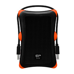 Silicon-Power Silicon Power boîtier pour disque dur externe renforcé avec câble USB 3.0 (noir / orange) Boitier externe USB 3.0 renforcé en plastique et caoutchouc pour HDD ou SSD 2.5''