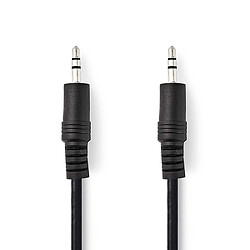 Nedis câble audio stéréo jack 3.5 mm M/M (1 mètre) Cordon audio - stéréo jack 3.5 mm - mâle/mâle - connecteurs plaqués en nickel - 1 mètre