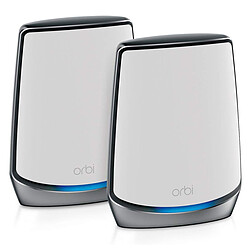 Netgear Orbi WiFi 6 AX6000 routeur + satellite (RBK852-100EUS) Routeur RBR850 Tri-Band Wi-Fi 6 AX6000 (2400 + 2400 + 1200 Mbit/s) MU-MIMO + point d'accès RBS850 Tri-Band Wi-Fi AX6000 (2400 + 2400 + 1200 Mbit/s) - Compatible Amazon Alexa et Google Assistant