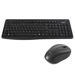 LDLC Silent Duo Pack ES Ensemble bureautique sans fil RF avec clavier membrane (QWERTY Espagnol), souris ambidextre optique 1600 dpi, 3 boutons