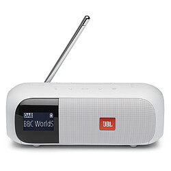 JBL Tuner 2 Blanc Enceinte portable sans fil - Bluetooth 4.2 - Tuner FM/DAB+ - Autonomie 12h - Conception étanche IPX7