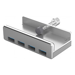 Dacomex HB54 Hub USB 3.0 à 4 ports, clipsable, en aluminium