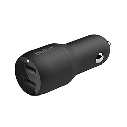 Belkin Boost Charge Chargeur de voiture 2 ports USB-A (24 W) sur prise allume-cigare avec câble USB-A vers Lightning 1 m