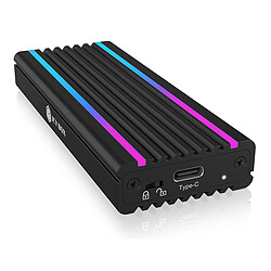 ICY BOX IB-1824ML-C31 Boîtier pour disque SSD M.2 PCIe sur port USB 3.1 Type C avec éclairage RGB