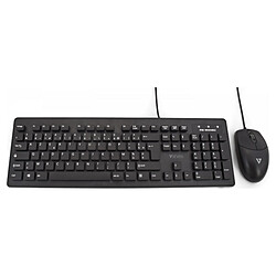 V7 Clavier et Souris Antimicrobien Lavable Ensemble clavier/souris filaire à revêtement antimicrobien - lavable en machine - IP68 - AZERTY, Français