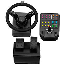 Logitech G Heavy Equipment Farm Simulator Controller Volant de simulation - rotation à 900° - 38 boutons assignables - joystick de contrôle - pédalier