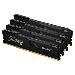 Kingston FURY Beast 32 Go (4 x 8 Go) DDR4 3600 MHz CL17 Kit Quad Channel 4 barrettes de RAM DDR4 PC4-28800 - KF436C17BBK4/32