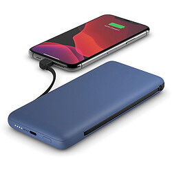 Belkin Batterie externe 10K avec câbles intégrés lightning et USB-C, bleu