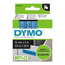 DYMO Ruban D1 Standard noir sur bleu 12 mm x 7 m