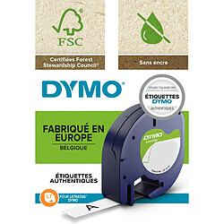 DYMO LetraTAG Ruban papier Noir/Blanc