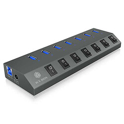 ICY BOX IB-HUB1701-C3 Concentrateur Hub 7 ports USB 3.0 avec norme de charge de batterie BC 1.2 avec jusqu'à 7,5 W