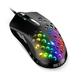 Spirit of Gamer Elite M80 Souris filaire pour gamer - Ambidextre - capteur optique 4200 dpi - 6 boutons programmables - rétroéclairage RGB