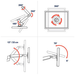 Ergotron Bras LX bi-écran juxtaposés - Aluminium pas cher