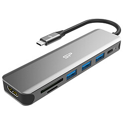 Silicon-Power Silicon Power Boost SU20 Station d'accueil USB 3.0 Type-C 7-en-1 avec 3x USB-A, 1x USB-C, 1x HDMI, 1x SD et 1x microSD