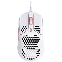 HyperX Pulsefire Haste (Blanc/Rose) Souris filaire pour gamer - droitier - capteur optique Pixart 3335 de 16 000 DPI - 6 boutons - rétroéclairage RGB