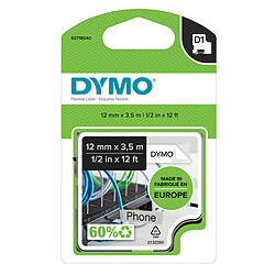 DYMO Ruban D1 Flexible - noir/blanc 12 mm - 3.5 m