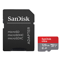 SanDisk Ultra Chromebook microSD UHS-I U1 128 Go + Adaptateur SD Carte mémoire pour Chromebook - MicroSDXC UHS-I U1 128 Go Classe 10 A1 140 Mo/s avec adaptateur SD