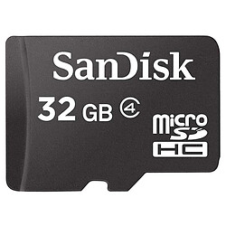 SanDisk Carte mémoire microSDHC 32 Go + Adaptateur SD