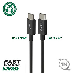 Akashi Câble Eco USB-C vers USB-C Noir (1 m)