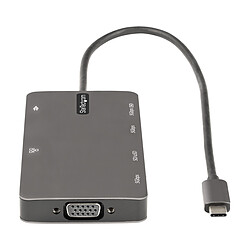 StarTech.com Adaptateur multiport USB-C vers HDMI 4K 30 Hz ou VGA, Hub 3 ports USB 3.0, RJ45, SD/microSD et Power Delivery 100W pas cher