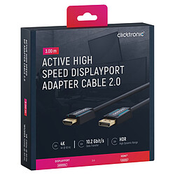 Clicktronic câble adaptateur actif DisplayPort / HDMI 2.0 (3 mètres) pas cher