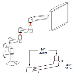 Ergotron Extension bras LX Noir