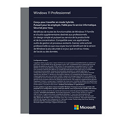 Avis Microsoft Windows 11 Professionnel For Workstation 64 bits - OEM (DVD)