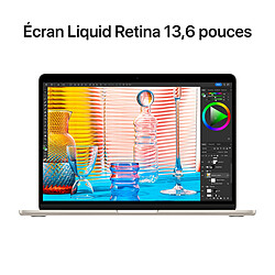 Apple MacBook Air M2 13 pouces (2022) Lumière stellaire 8Go/256 Go (MLY13FN/A) pas cher