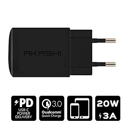 Akashi Chargeur Secteur 20W USB-A Quick Charge 3.0 Noir