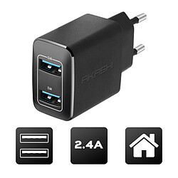 Akashi Chargeur Secteur 2.4A 2xUSB Noir