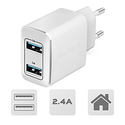 Akashi Chargeur Secteur 2.4A 2xUSB Blanc