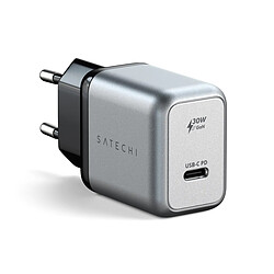 SATECHI Chargeur Mural 30W USB-C PD GaN Chargeur Mural 30W avec une sortie USB-C - Gris