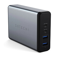 SATECHI Chargeur Mural 108W Pro USB-C PD Chargeur Mural 108W avec 2x sorties USB-C + 2x sorties USB-A - Gris